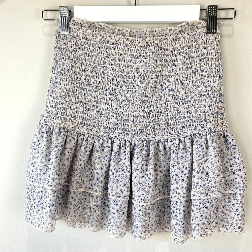 Storia Floral Smocked Mini Skirt S
